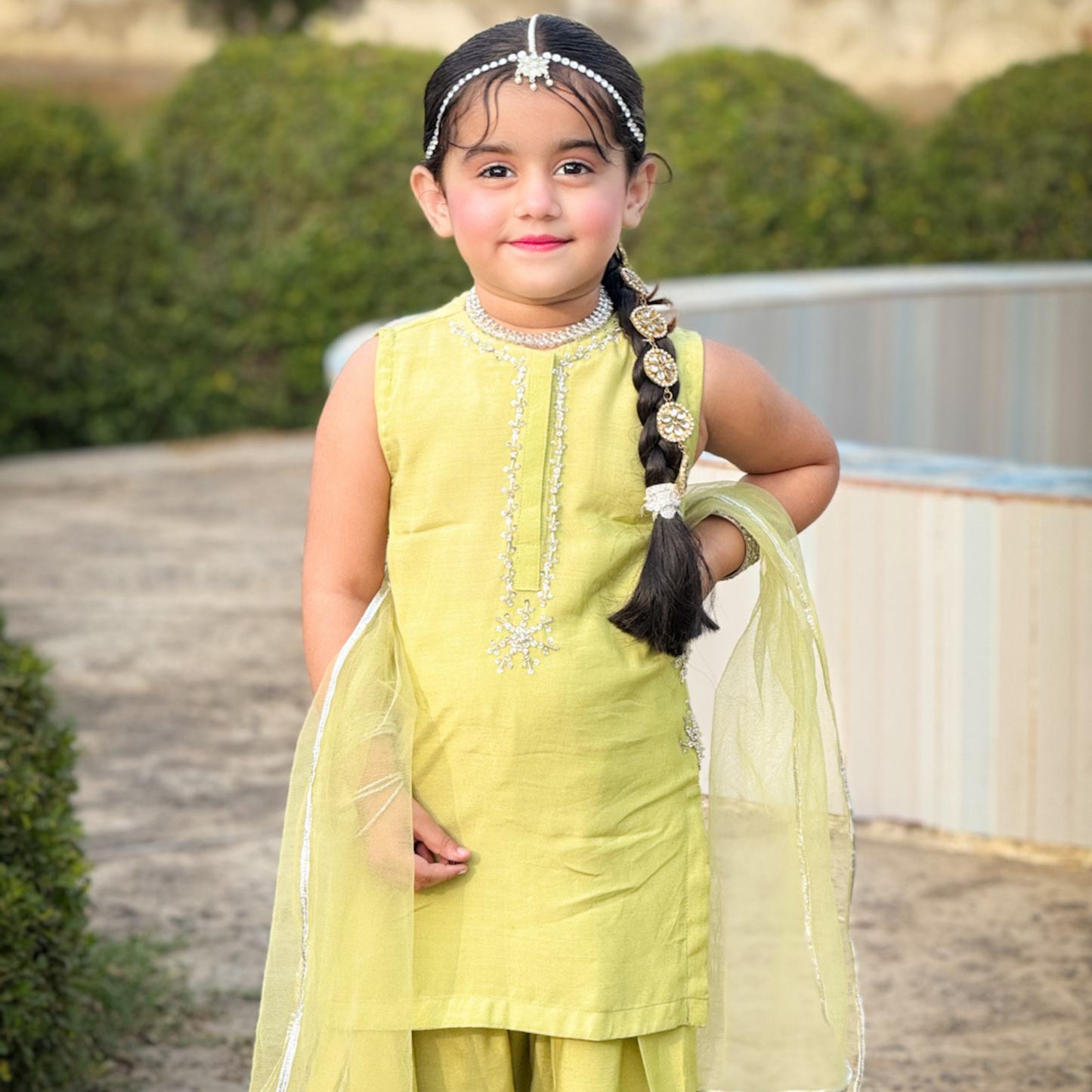 Silver Dew Lime Green Lior Lawn Silk Eid Wear | Luxury Pakistani Dress