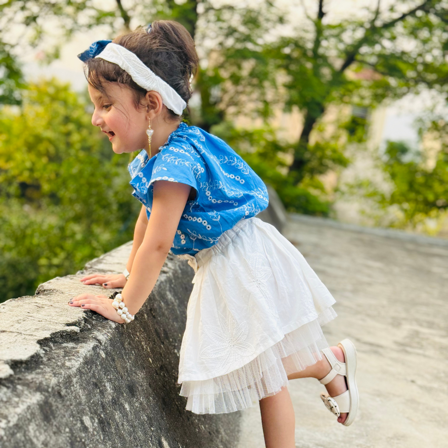 Bluebell Bloom Set Sky Blue Eid Dress | Pakistani Festive Kidswear