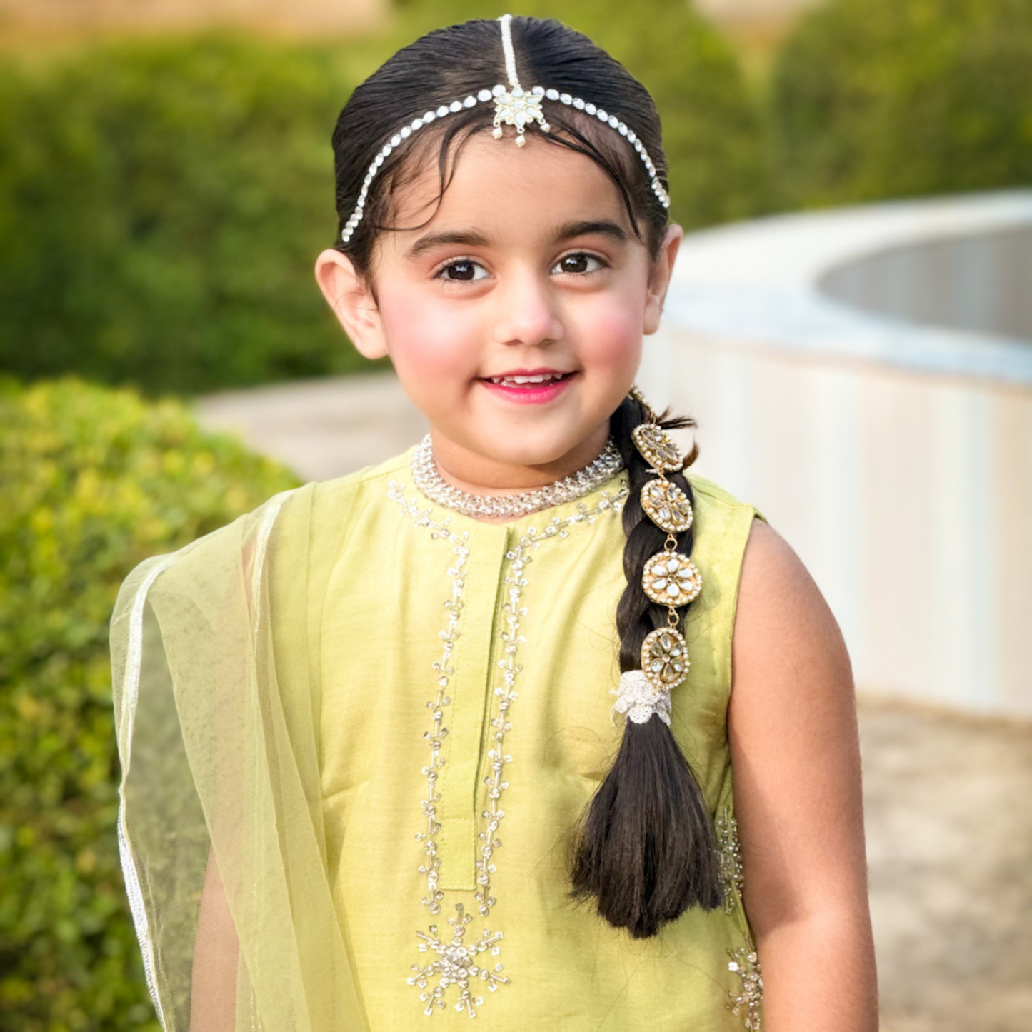 Silver Dew Lime Green Lior Lawn Silk Eid Wear | Luxury Pakistani Dress