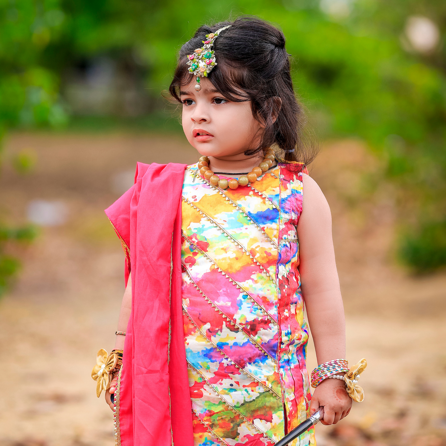 Festive Bloom Gharara Set – Goti & Tilla Embellished