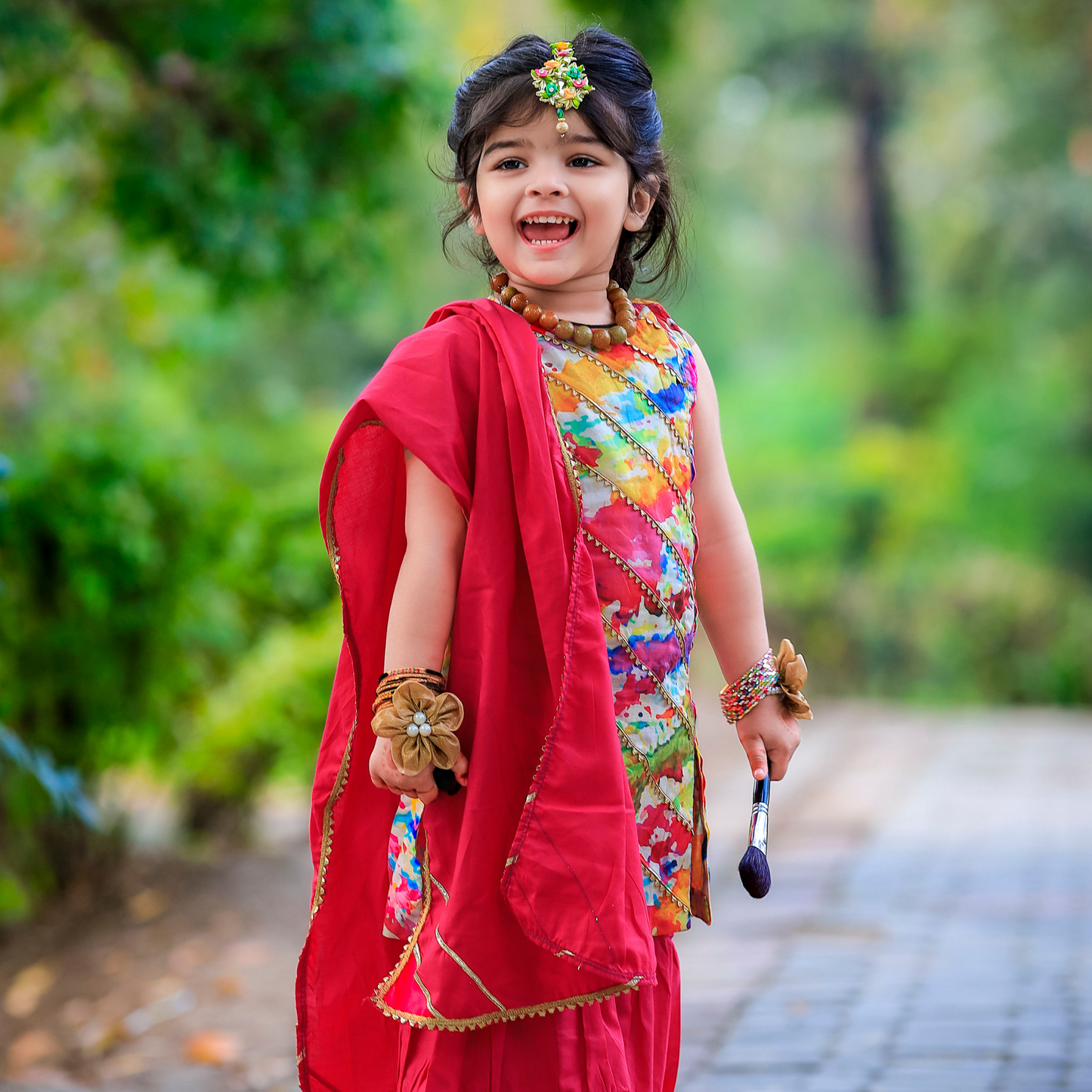 Festive Bloom Gharara Set – Goti & Tilla Embellished