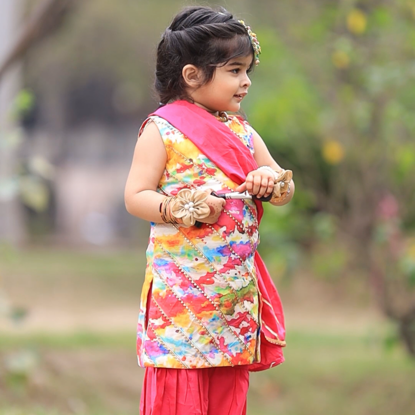 Festive Bloom Gharara Set – Goti & Tilla Embellished