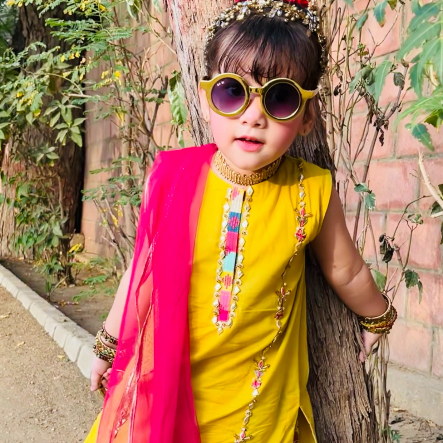 Phulkari Sunshine Yellow Lawn Dress | Eid Wear | Pakistani Kurti