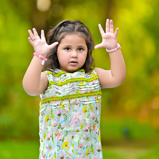 Blossom Breeze aqua blue floral Co-ord dress