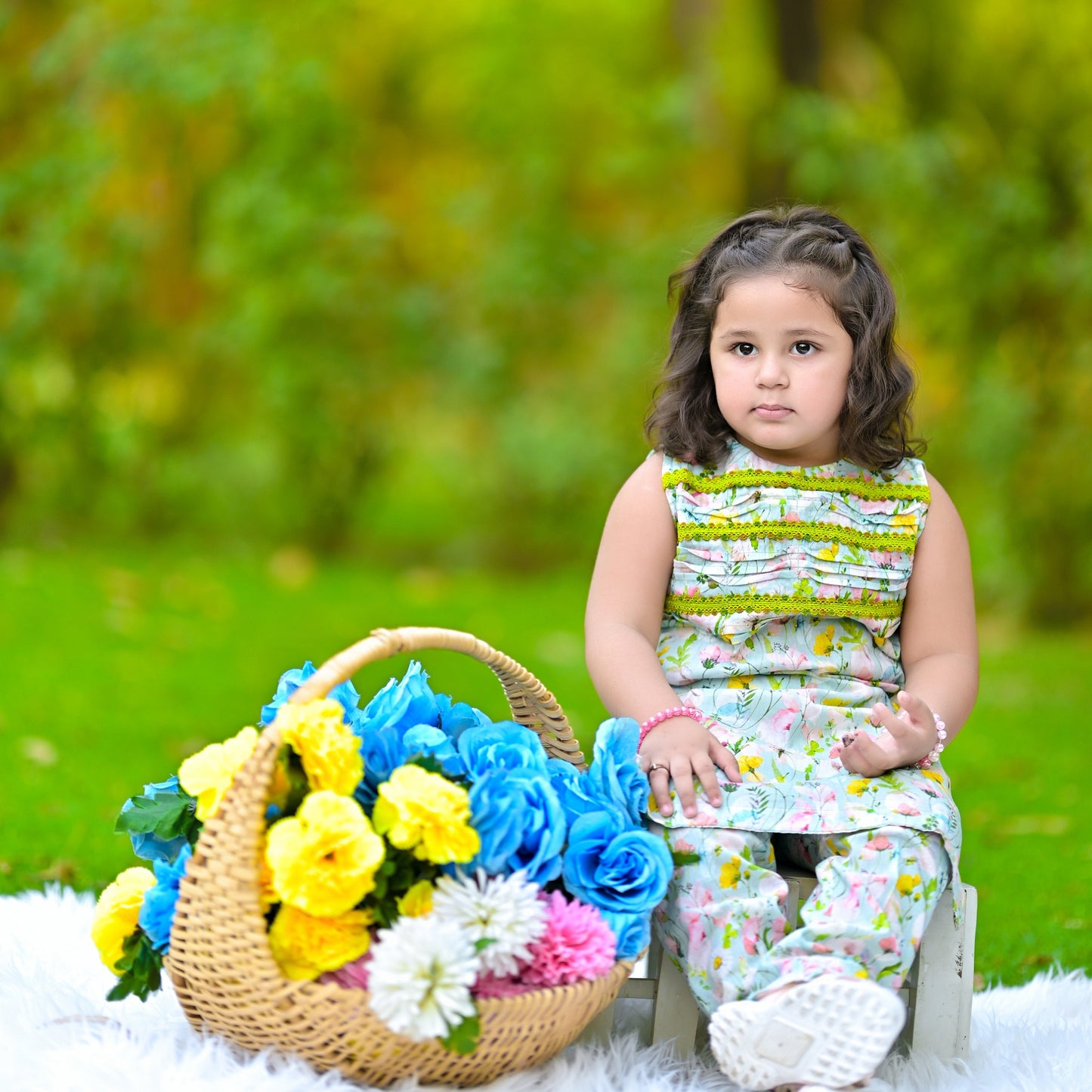 Blossom Breeze aqua blue floral Co-ord dress