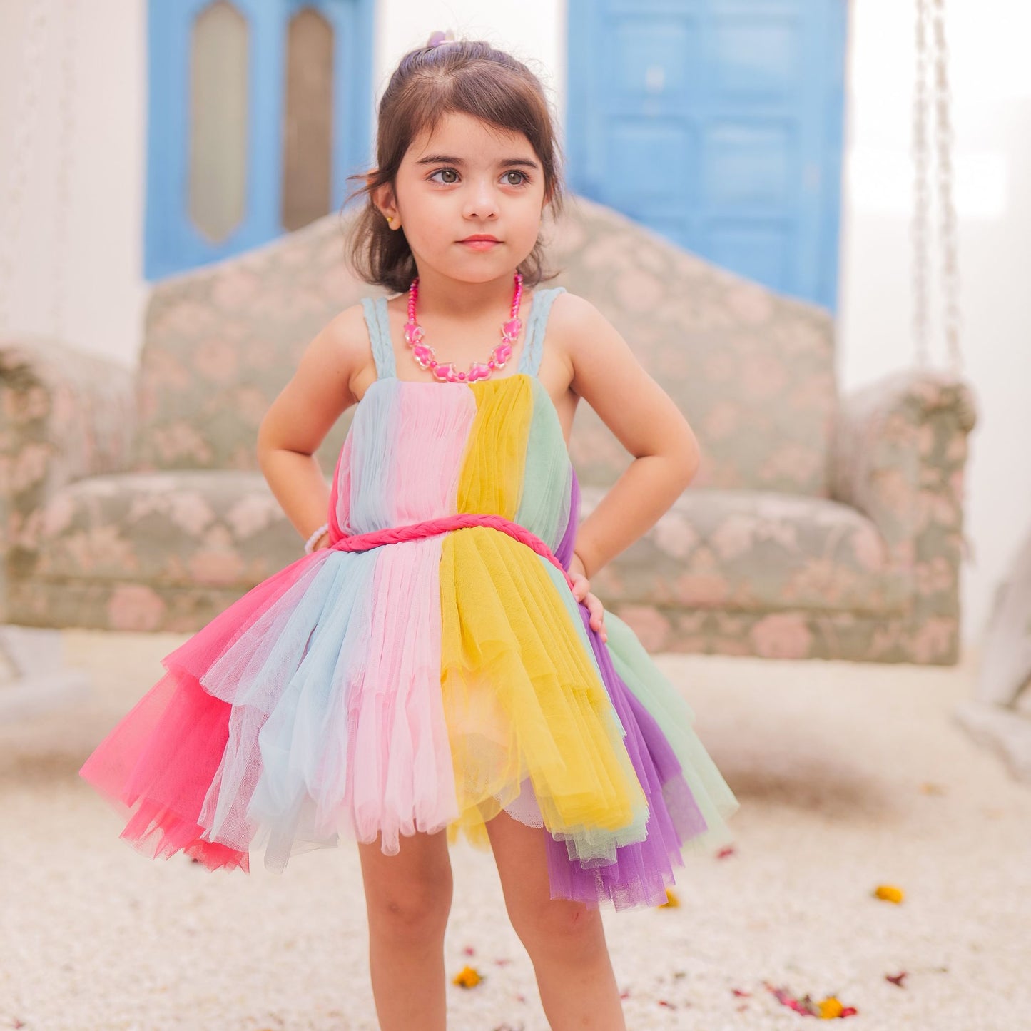 Candy Floss Frock – Multicolor Breeze Net, Soft Dye Inner & Cancan Layers