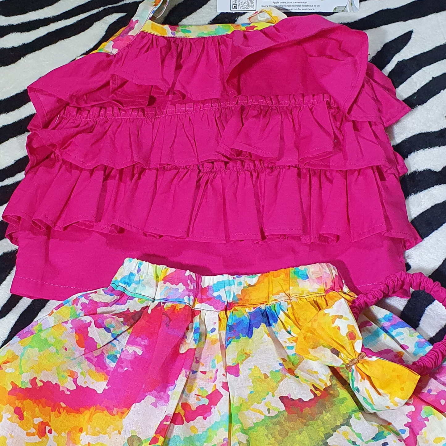 Rainbow Ruffle Set Lawn Eid Dress | Tie-Dye Skirt | Kidswear Pakistan