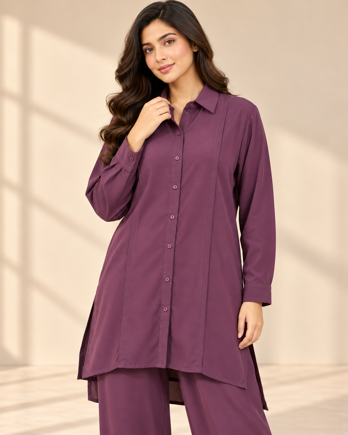 Plum Royal | Deep Plum 2 Piece Co-Ord Set | FariCouture